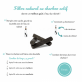 Charbon actif Binchotan 1 pièce avec support spirale métallique - Black+Blum - Charbon végétal activé & levures - 1