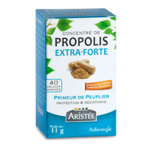 Propolis brune de peuplier extra forte 40 gélules - Aristée - 1 - Herboristerie du Valmont