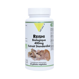 Shiitaké Reishi BIO Extrait standardisé 400 mg 60 gélules végétales - Vitall+ - Phytothérapie - 1
