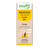 Propolis large spectre Gorge en gouttes 15 ml BIO - Herbalgem - 1 - Herboristerie du Valmont
