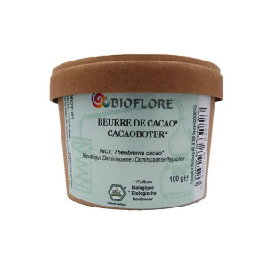 Beurre de Cacao Bio en flocons100 gr - Bioflore - 1 - Herboristerie du Valmont