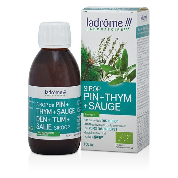 Sirop Pin + Thym + Sauge Bio 150 ml - Ladrôme - Sirops de l'herboriste - 1