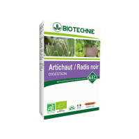 Radis noir  et Artichaut Bio 20 ampoules - Biotechnie - Extraits de plantes en ampoules  - 1-Radis noir  et Artichaut Bio 20 ampoules - Biotechnie