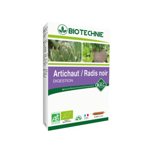 Radis noir  et Artichaut Bio 20 ampoules - Biotechnie - 1 - Herboristerie du Valmont