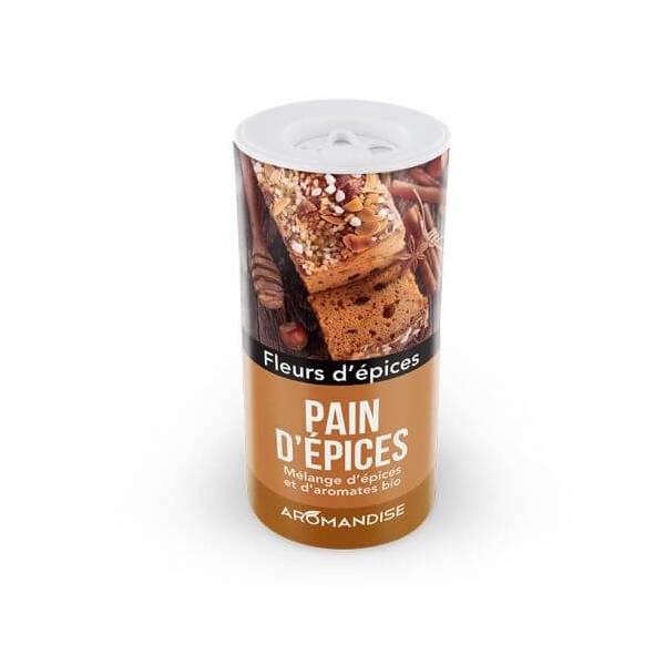 Fleurs d'épices Pain d'épices Tube poudreur 50 gr - Aromandise - Epices en vrac, aromates et condiments - 1