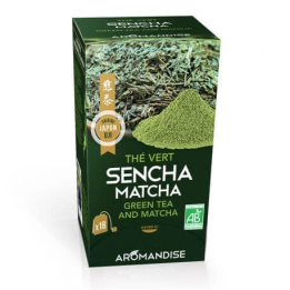Grüner Tee Sencha und Matcha 18 Bio-Beutel - Aromandise - Kräutertees im Teebeutel - 1