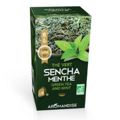 Thé Vert Sencha et Menthe 18 sachets BIO - Aromandise - Tisanes en infusettes - 1