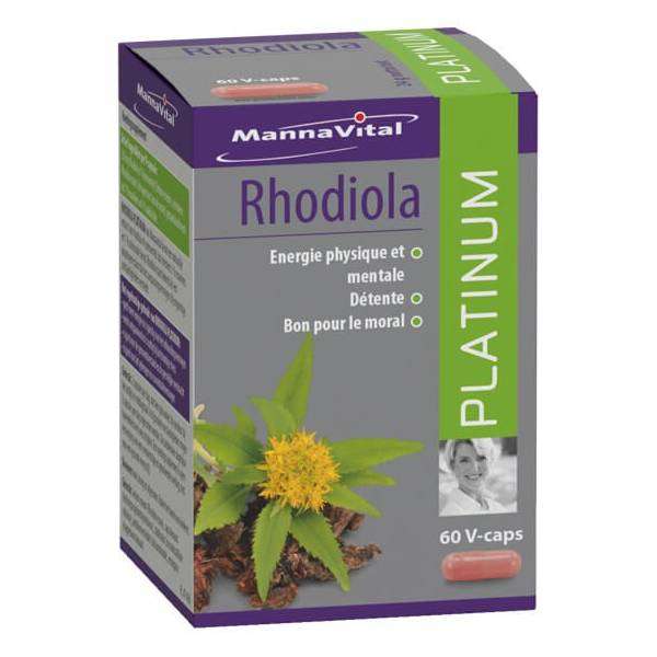 Rhodiola Platinum (Extrait standardisé) 60 capslues - Mannavital - Extraits de plantes standardisés (EPS) + - 1