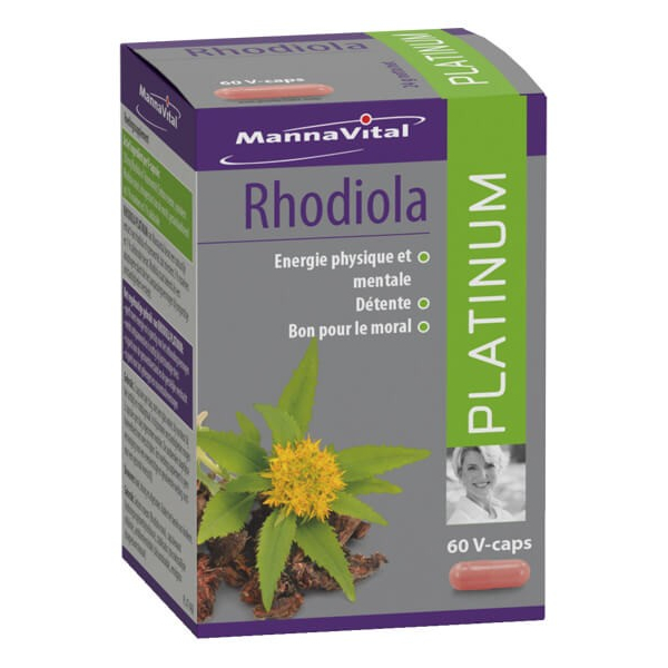 Rhodiola Platinum (Standardisierter Extrakt) 60 Kapseln - Mannavital - Standardisierte Pflanzenextrakte (EPS) + - 1