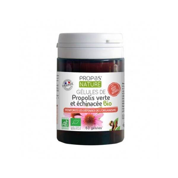 Propolis verte et échinacée 60 gélules BIO - Propos'Nature - Défenses naturelles - Immunité  - 1