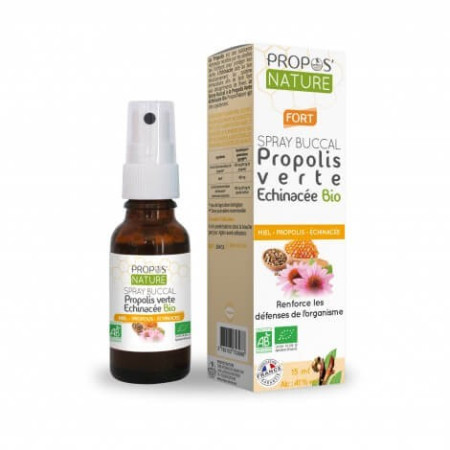 Spray buccal à la Propolis verte et Echinacée Bio 15 ml - Propos'Nature - Voies respiratoires - 1
