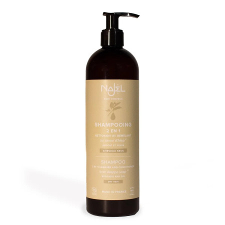 Shampooing Alep 2 en 1 pour cheveux secs 500 ml BIO - Najel - Hygiène au quotidien - 1 Shampooing Alep 2 en 1 pour cheveux secs 500 ml BIO - Najel - Hygiène au quotidien - 1