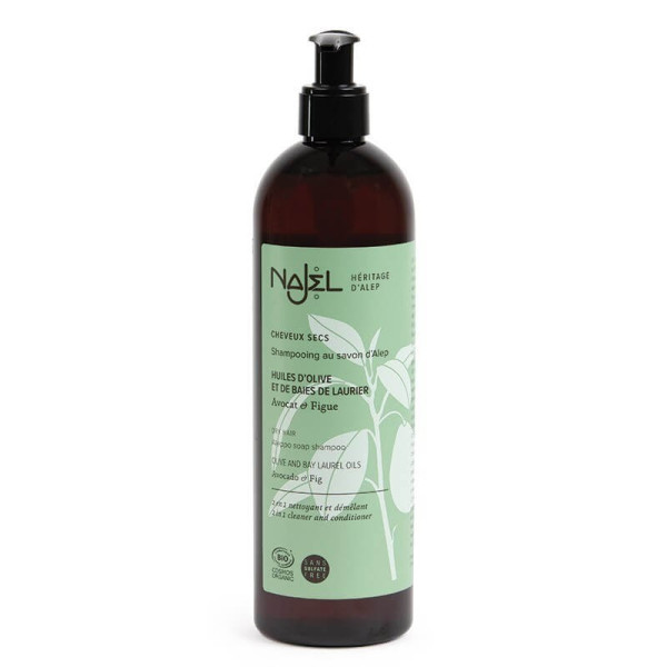 Shampooing Alep 2 en 1 pour cheveux secs 500 ml BIO - Najel - Hygiène au quotidien - 1