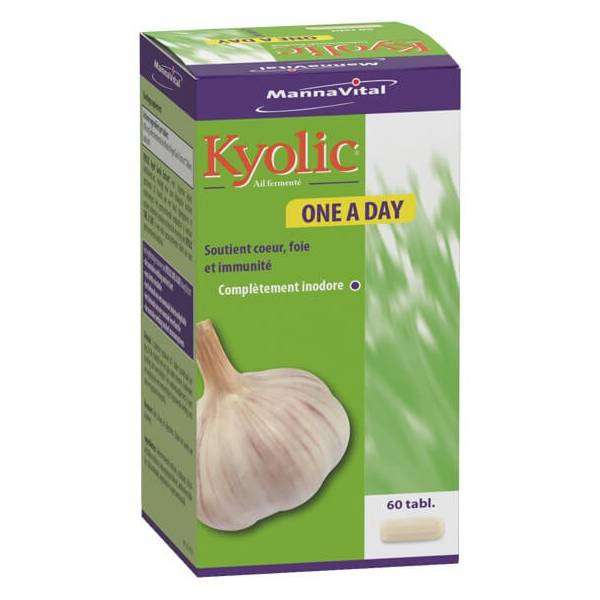 Ail Kyolic One a Day 60 comprimés - Mannavital - 1 - Herboristerie du Valmont