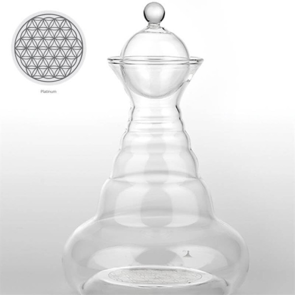 Carafe Alladin Fleur de vie gravée Platine - 1.3L - Nature's design - Accessoires autour des tisanes et du thé - 1