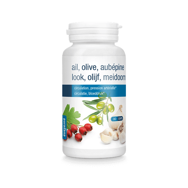 Ail, olivier, aubépine  80 gélules - Purasana - Gélules de plantes - 1