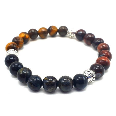 Armband mit drei Schutzsteinen – 8 mm – Lithotherapie – Heilsteine – Schmuck – 1