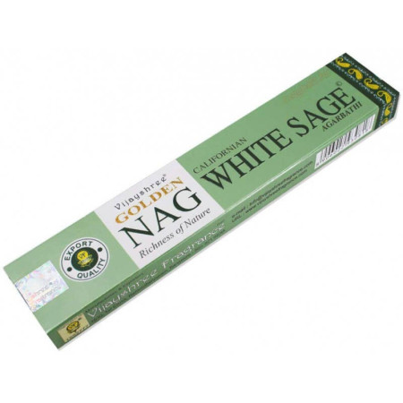 Encens en baguette - Golden Nag White Sauge 15 gr - Vijayshree - Encens, Résines Traditionnelles & Fumigation - 1 Encens en baguette - Golden Nag White Sauge 15 gr - Vijayshree - Encens, Résines Traditionnelles & Fumigation - 1