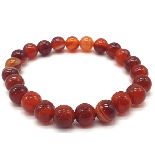 Gebändertes Karneol-Armband – 8 mm – Lithotherapie – Heilsteine – Schmuck – 1