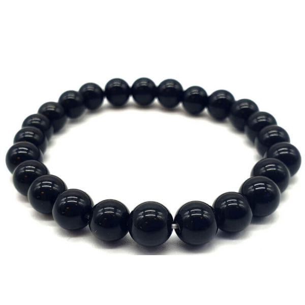 Armband aus schwarzem Obsidian – 8 mm – Lithotherapie – Kristallheilung – Heilsteine – Schmuck – 1