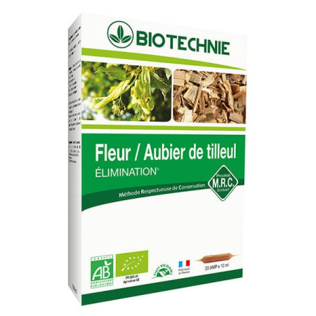 Aubier et fleur de tilleul Bio 20 ampoules - Biotechnie - Extraits de plantes en ampoules  - 1