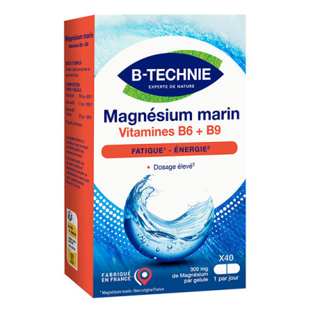Magnésium Marin + B6 B9 40 capsules - Aquatechnie - Magnésium (Mg) - 1 Magnésium Marin + B6 B9 40 capsules - Aquatechnie - Magnésium (Mg) - 1