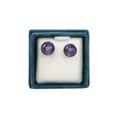Boucles d'oreilles perles d'Améthyste - 6 mm - Lithothérapie - Lithothérapie - Pierres de Santé - Bijoux - 1