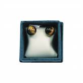 Boucles d'oreilles perles d'Oeil de Tigre - 6 mm - Lithothérapie - Lithothérapie - Pierres de Santé - Bijoux - 1