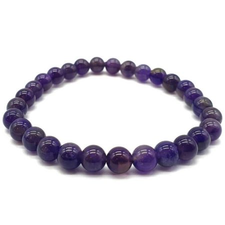 Armband aus dunklem Amethyst – 6 mm – Lithotherapie – Kristallheilung – Heilsteine – Schmuck – 1