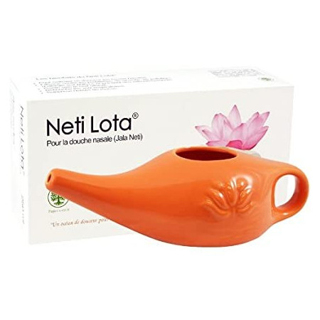 Lota (Jala Neti) en porcelaine 250 ml - Orange Safran - Lota, Neti Pot et Gratte Langue - 1