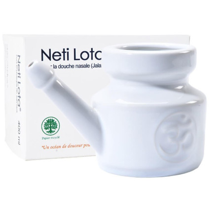 Lota (Jala Neti) OM en porcelaine 400 ml - Blanc - Lota, Neti Pot et Gratte Langue - 1