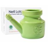 Lota (Jala Neti) OM en porcelaine 400 ml - Vert Amande - Lota, Neti Pot et Gratte Langue - 1-Lota (Jala Neti) OM en porcelaine 400 ml - Vert Amande