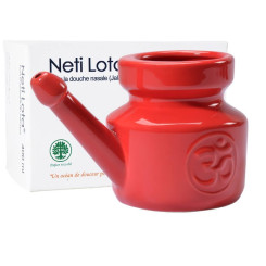 Lota (Jala Neti) OM en porcelaine 400 ml - Rouge Piment - Lota, Neti Pot et Gratte Langue - 1