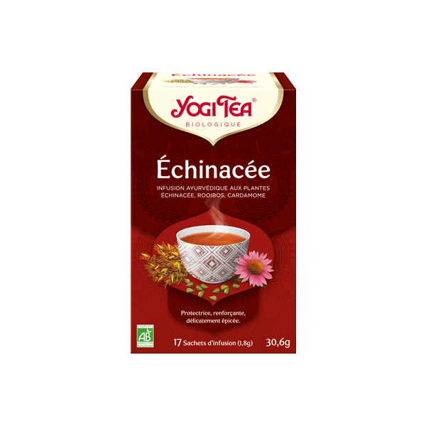 Yogi Tea  'Echinacea'  Bio 17 sachets - Thé Ayurvedic - <p>Infusion associant un mélange d'herbes et d'épices, à base de cannell