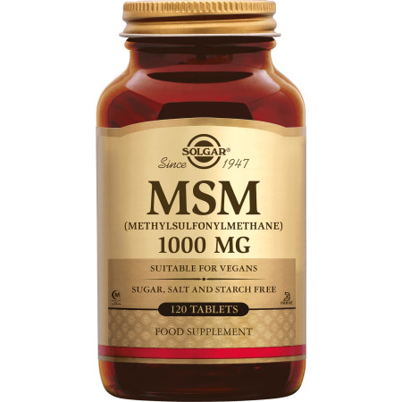 MSM 1000 mg 120 comprimés - Solgar - Chondroïtine - Glucosamine - MSM - 1