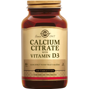 Calcium Citrate et Vitamine D-3 240 comprimés - Solgar - 1 - Herboristerie du Valmont