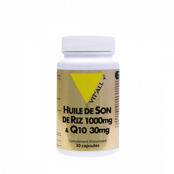 Huile de son de riz 1000mg et Q10 30mg 30 capsules - Vit'all+ - Cholestérol - Cardiovasculaire - 1