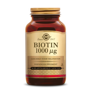 Biotin 1000 mcg 50 gélules végétales - Solgar - 1 - Herboristerie du Valmont