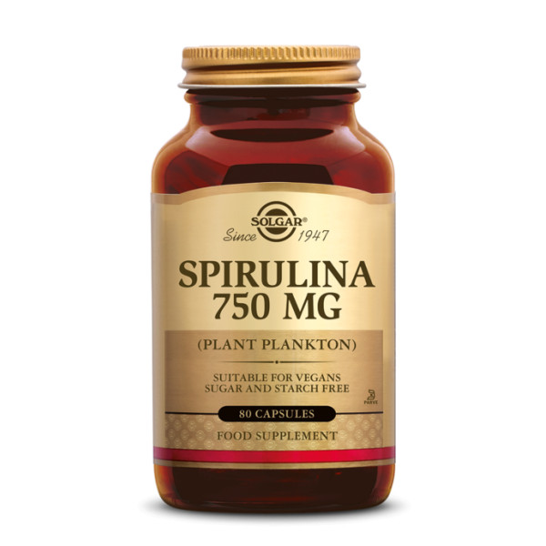 Spirulina (Arthrospira platensis) 750 mg 80 gélules végétales - Solgar