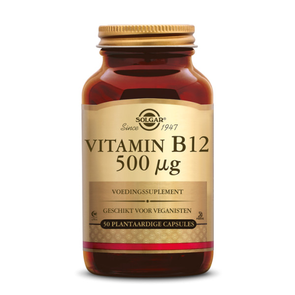 Vitamine B12 (Cyanocobalamine) 500µg 50 gélules végétales - Solgar - 1 - Herboristerie du Valmont