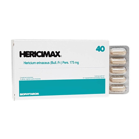 Hericimax (Extrait d'Hericium erinaceus) 40 gélules - Laboratoires Biophytarom - Mémoire - Concentration - Hyperactivité - 1