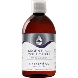 Argent Colloïdal 5 ppm - Vertus Antiseptiques - 500 ml- Catalyons - Oligoéléments - 1