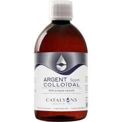 Argent Colloïdal 5 ppm - Vertus Antiseptiques - 500 ml- Catalyons - Oligoéléments - 1