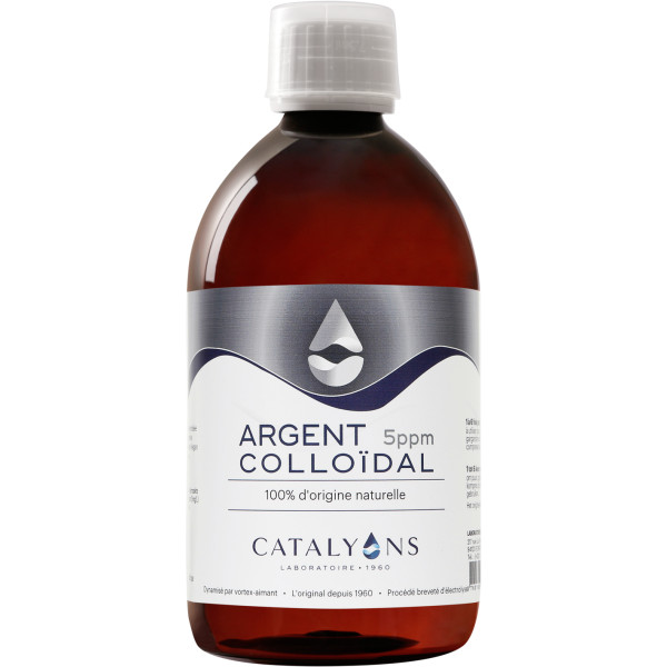 Argent Colloïdal 5 ppm - Vertus Antiseptiques - 500 ml- Catalyons - Oligoéléments - 1