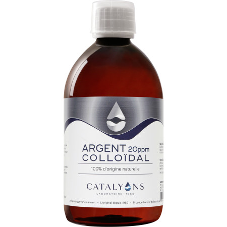 Argent Colloïdal 20 ppm - Vertus Antiseptiques - 500 ml - Catalyons - Oligoéléments - 1