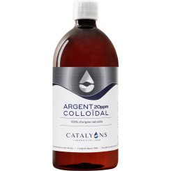 Argent Colloïdal 20 ppm - Vertus Antiseptiques - 1000 ml - Catalyons - Oligoéléments - 1