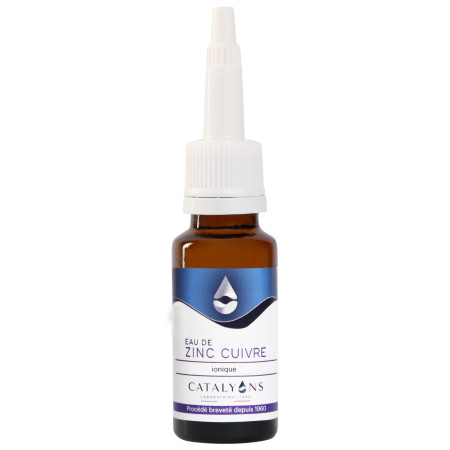 Eau de Zinc - Cuivre Flacon compte-gouttes de 20 ml - Catalyons - Vision - Yeux - 1 Eau de Zinc - Cuivre Flacon compte-gouttes de 20 ml - Catalyons - Vision - Yeux - 1