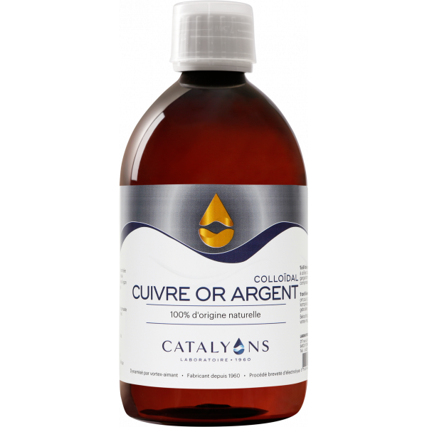 Cuivre - Or - Argent oligo-élément ionisé 500 ml - Catalyons - 1 - Herboristerie du Valmont