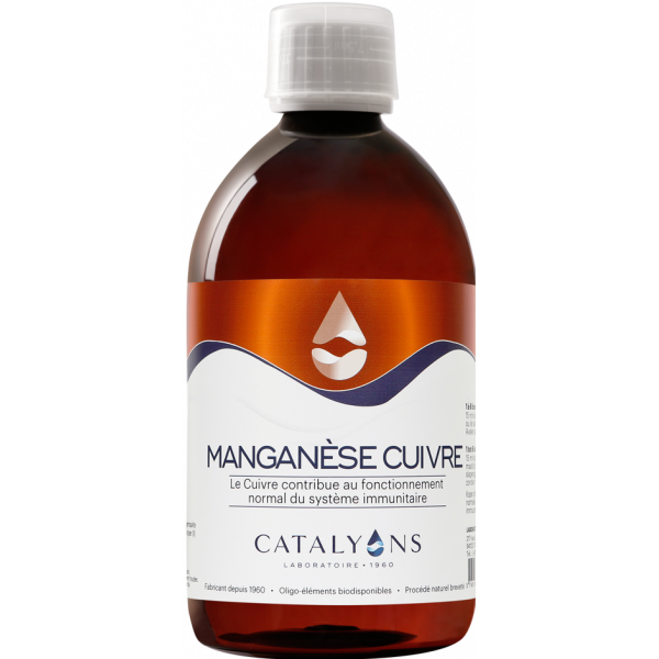 Manganèse - Cuivre oligo-élément ionisé 500 ml - Catalyons - 1 - Herboristerie du Valmont