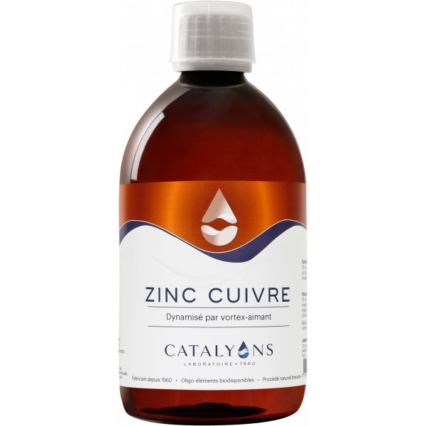 Zinc - Cuivre oligo-élément ionisé 500 ml - Catalyons - Oligoéléments - 1